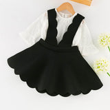 Black Tulle Dress with White Lace Top