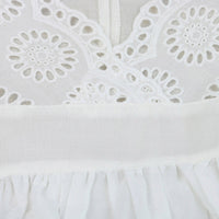Floral Lace White Cotton Dress