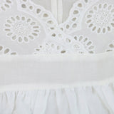 Floral Lace White Cotton Dress